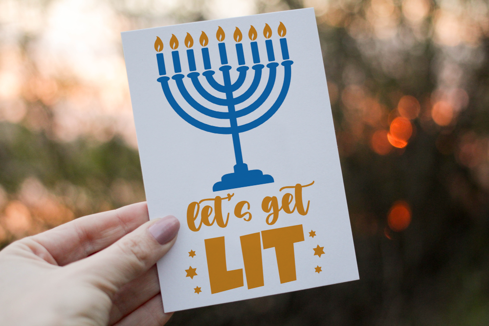 Lets Get Lit Hanukkah Card, Hanukkah, Personalised Hanukkah Card - Click Image to Close